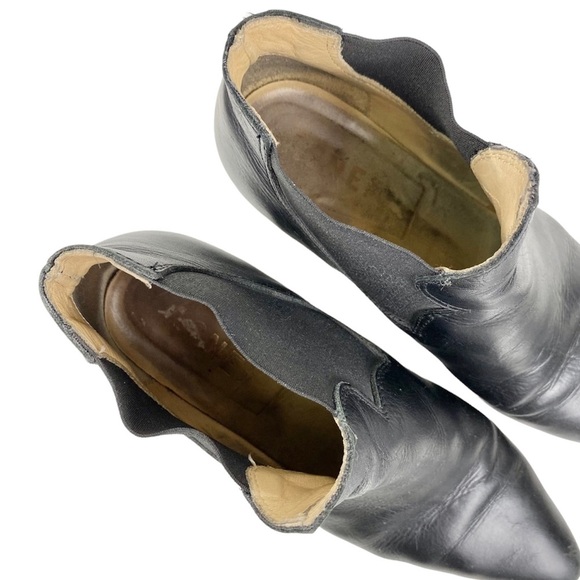 Acne Studios Alma Mid Heel Pull On Leather Ankle Boots in Black 39 - Picture 7 of 15